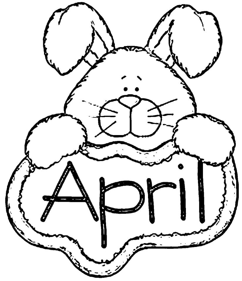 April with Bunny coloring page