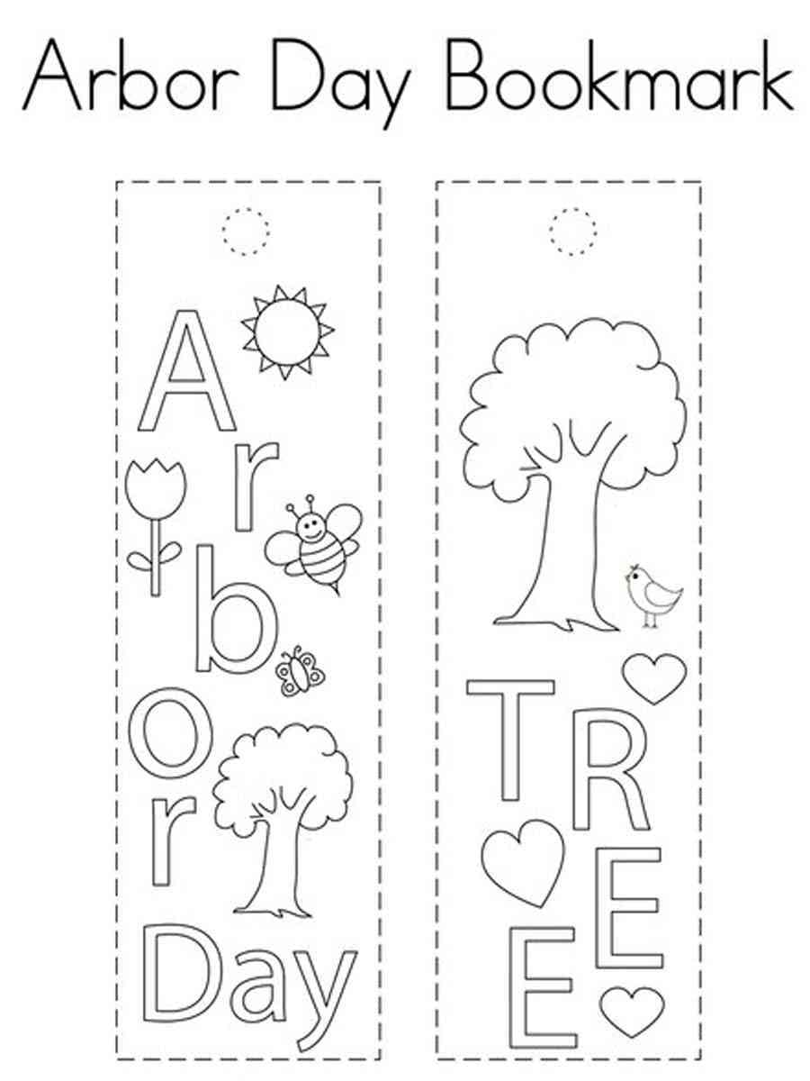 Arbor Day Bookmark coloring page