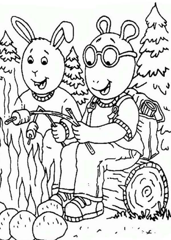 Arthur is Camping coloring page