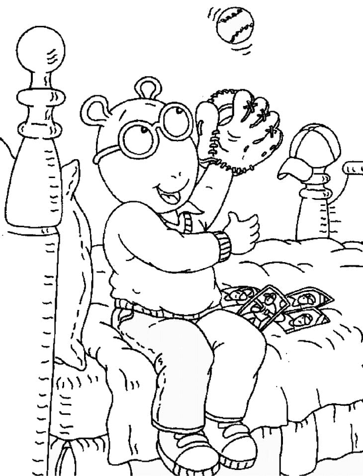 Arthur with Baseball Ball coloring page - Download, Print or Color ...