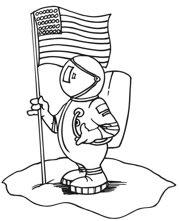 Astronaut with American Flag