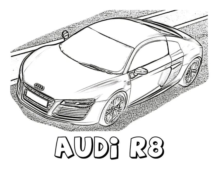 Audi R8 Sport Car Coloring Page Download Print Or Color Online For Free