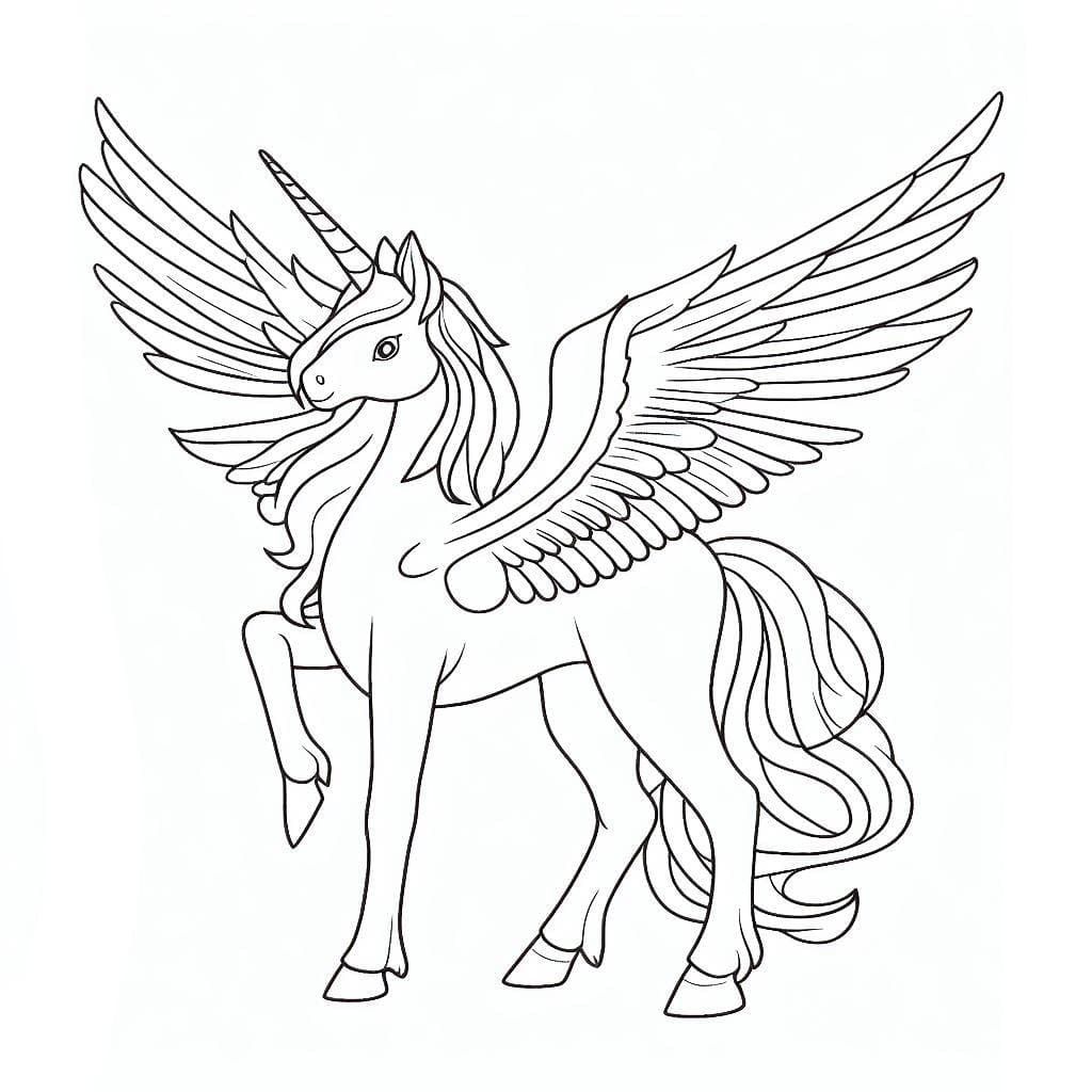 Beautiful Alicorn coloring page