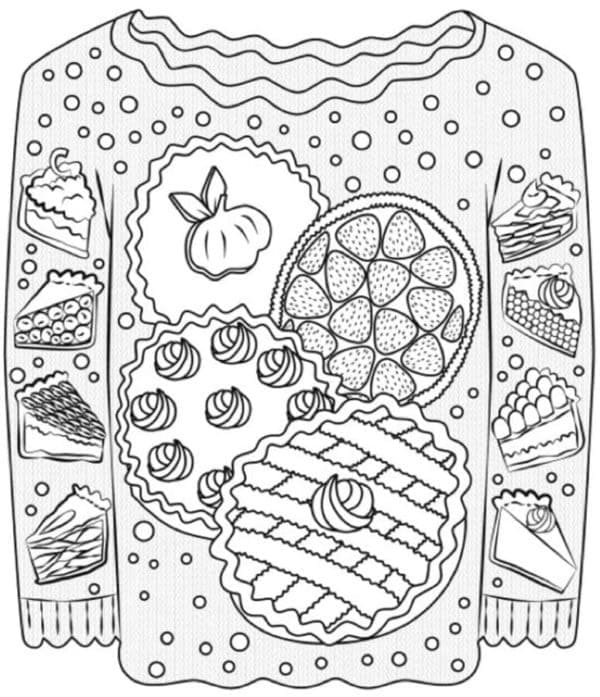 Beautiful Christmas Sweater coloring page