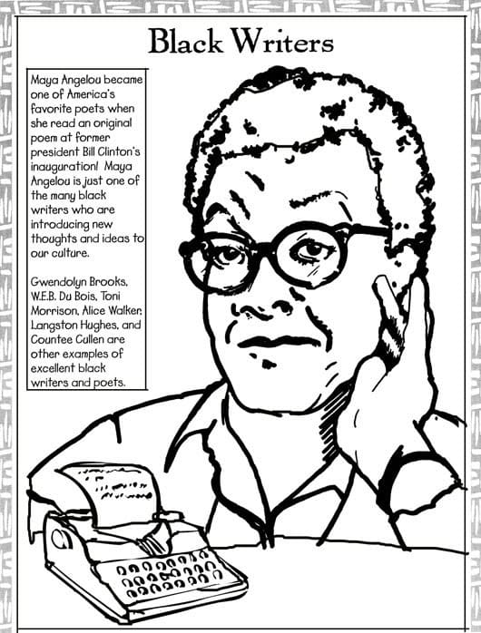 Black History Month Black Writers coloring page