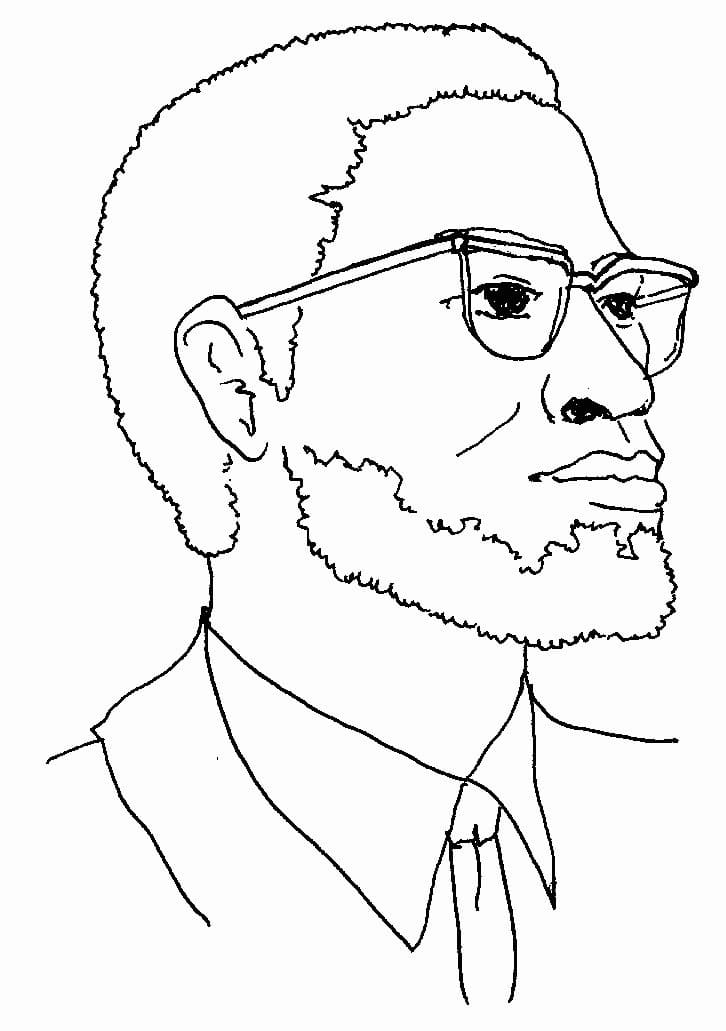 Black History Month Malcolm X coloring page