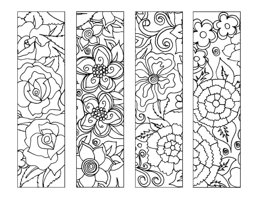 Flower Bookmark Coloring BooK: Bookmarks to Color and Share (Paperback)