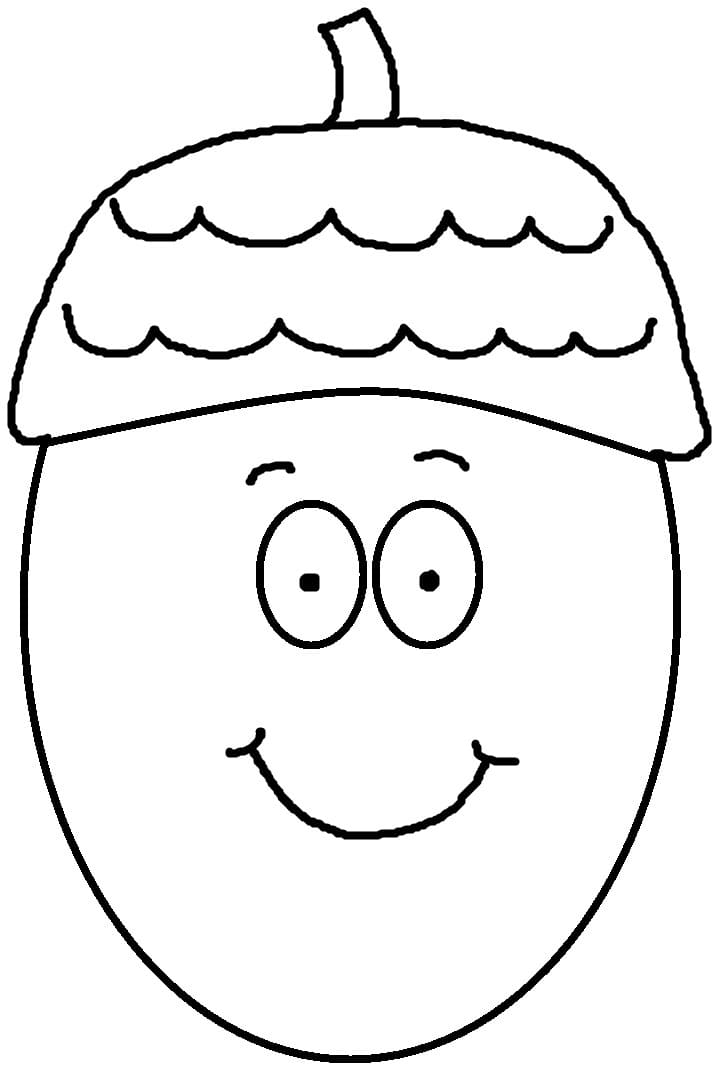 Cartoon Acorn coloring page