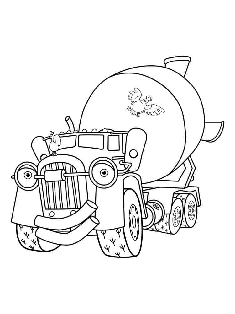 Cartoon Cement Mixer Truck