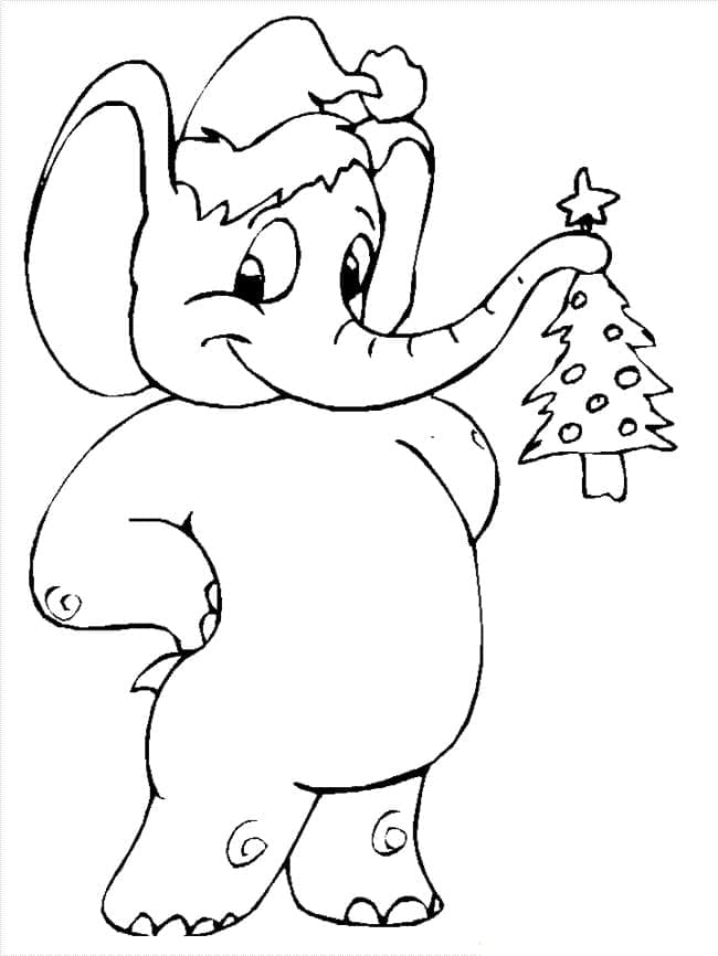 Cartoon Christmas Elephant