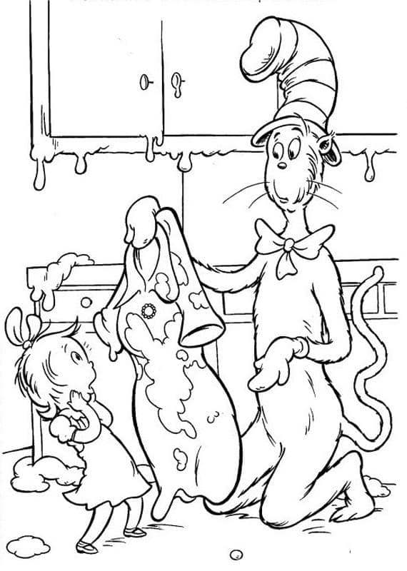 Cat in the Hat coloring pages - ColoringLib