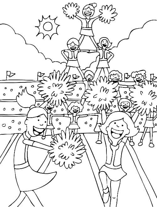 Cheerleaders coloring pages