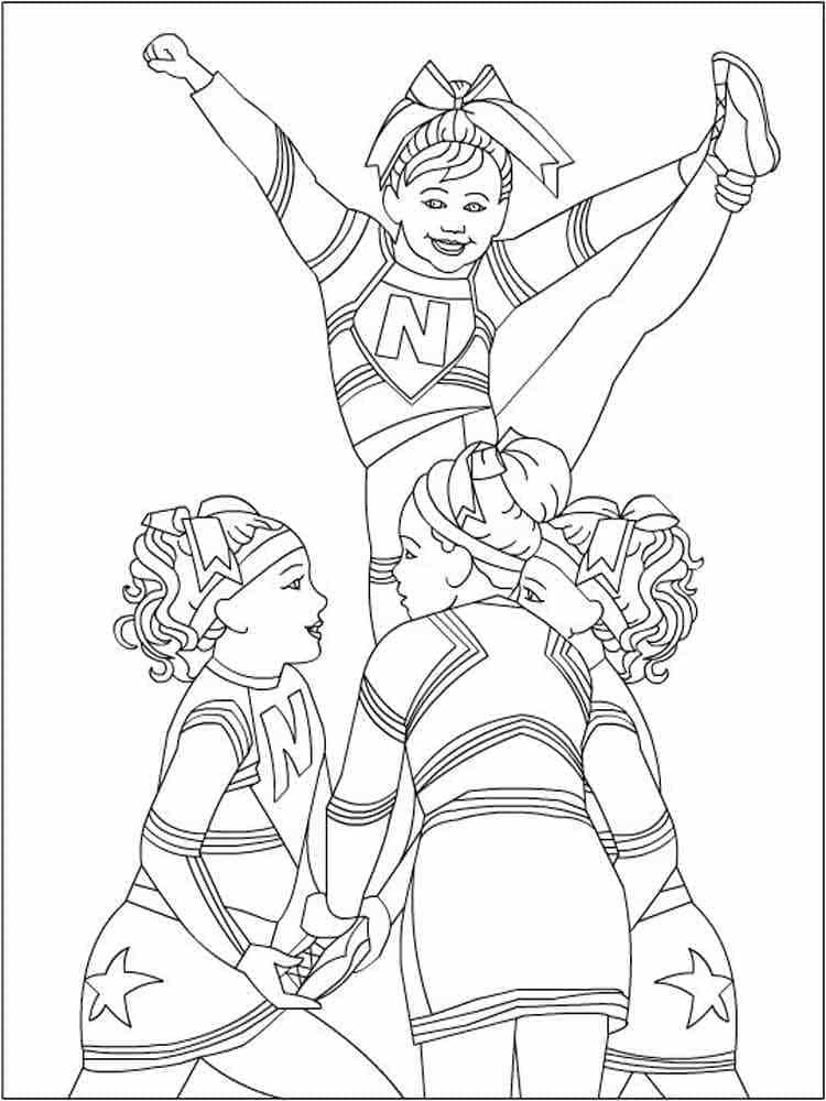 Cheerleading Girls coloring page - Download, Print or Color Online for Free
