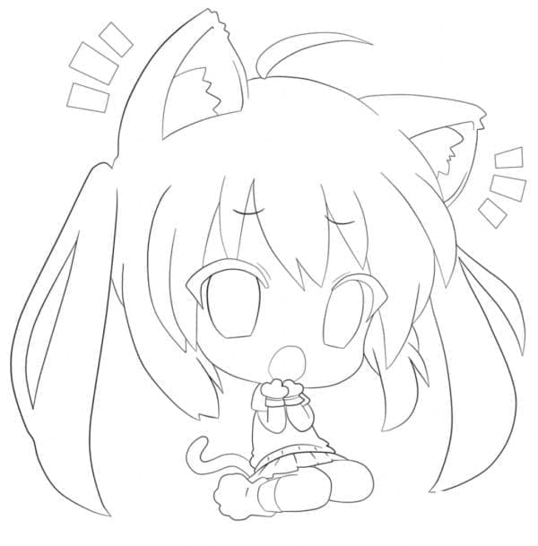 cute chibi anime cat girl