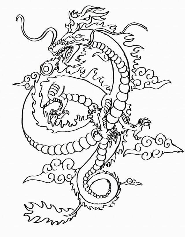 Chinese Dragon For Kids coloring page