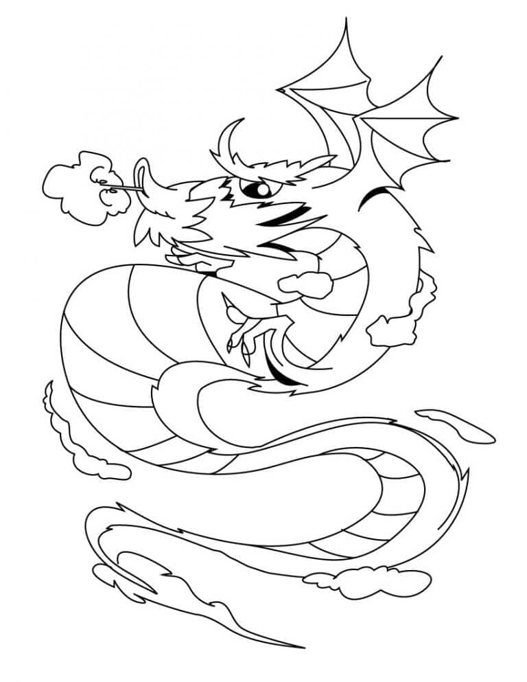 Chinese Dragon Free Printable coloring page