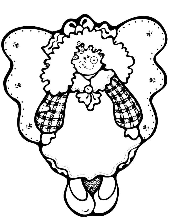 Christmas Angel Free Printable coloring page