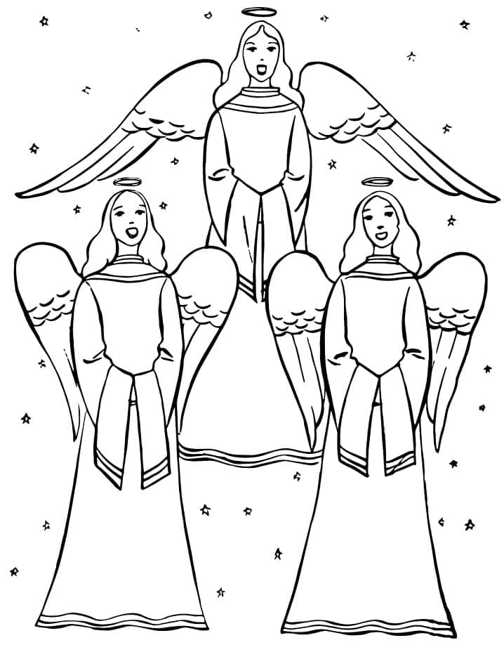 28+ Coloring Pages Of Christmas Angels