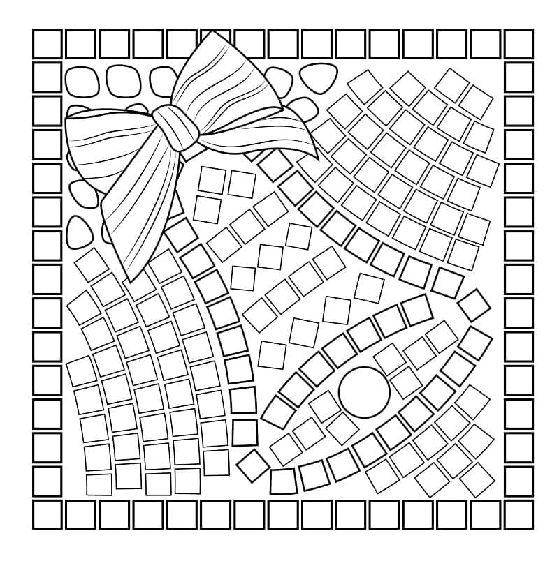 Christmas Bell Mosaic coloring page