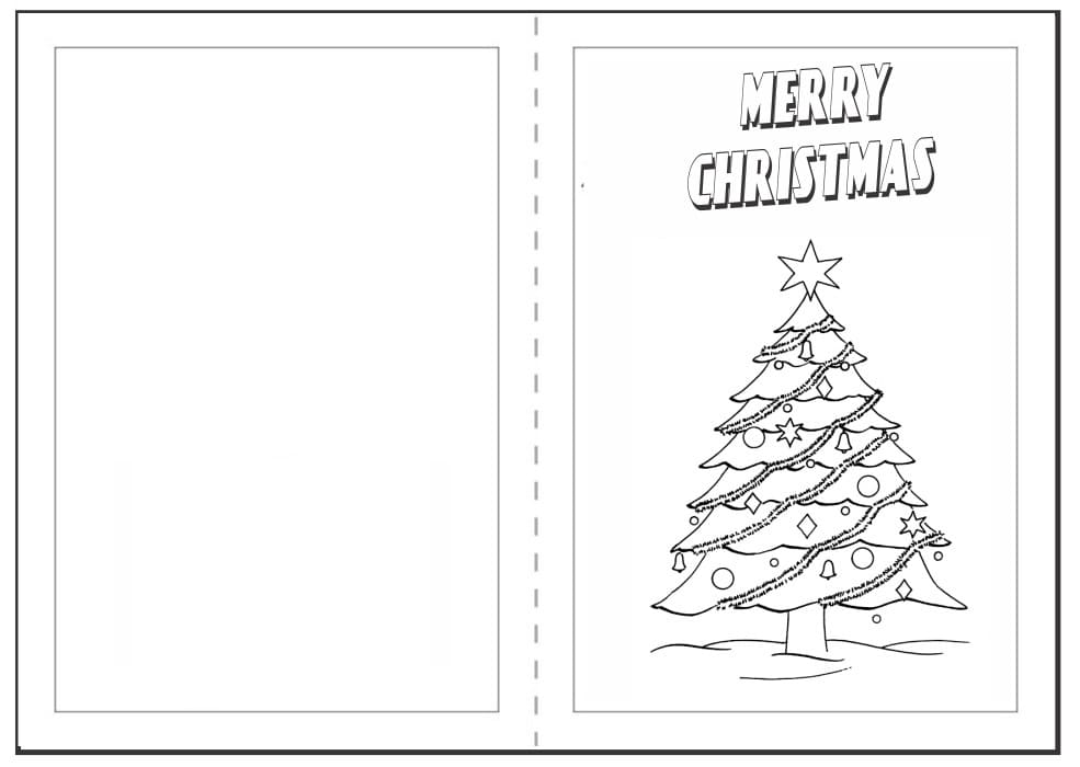 Christmas Card with Tree coloring page - Download, Print or Color ...
