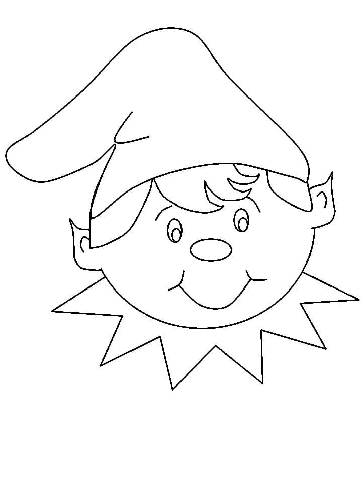 Christmas Elf Face coloring page