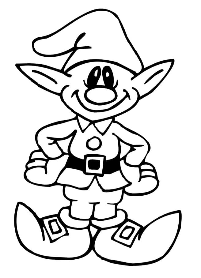 Christmas Elf Free Printable coloring page - Download, Print or Color ...