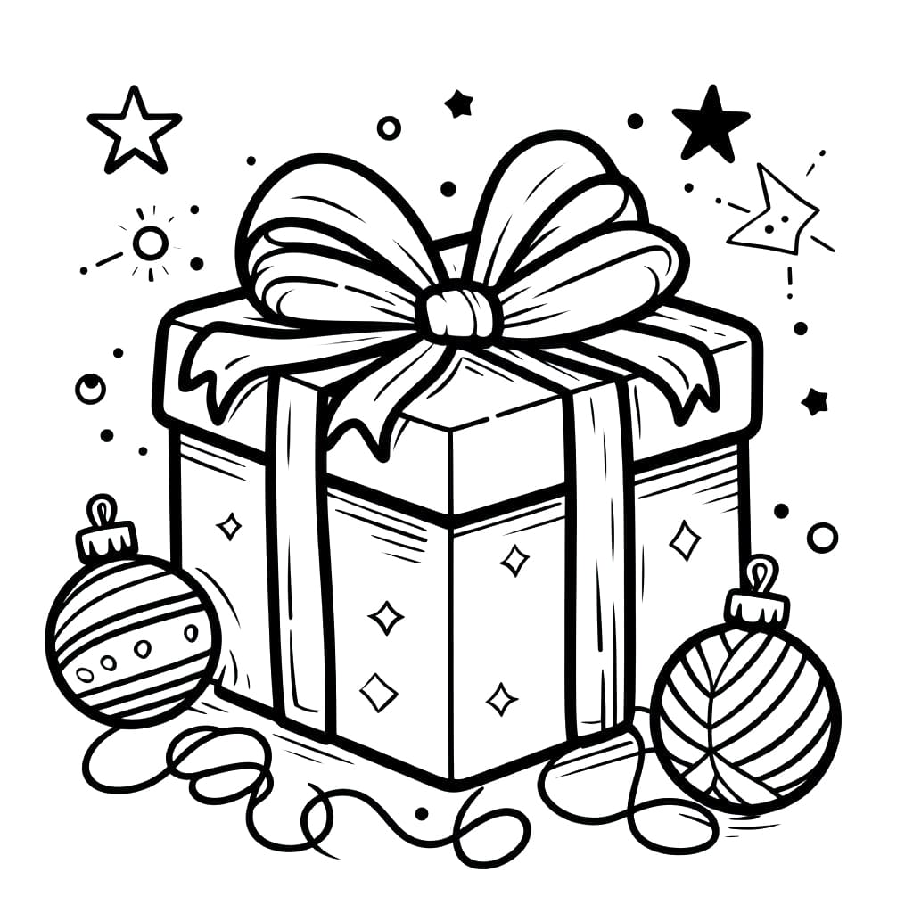 Christmas Gift coloring page Download, Print or Color Online for Free