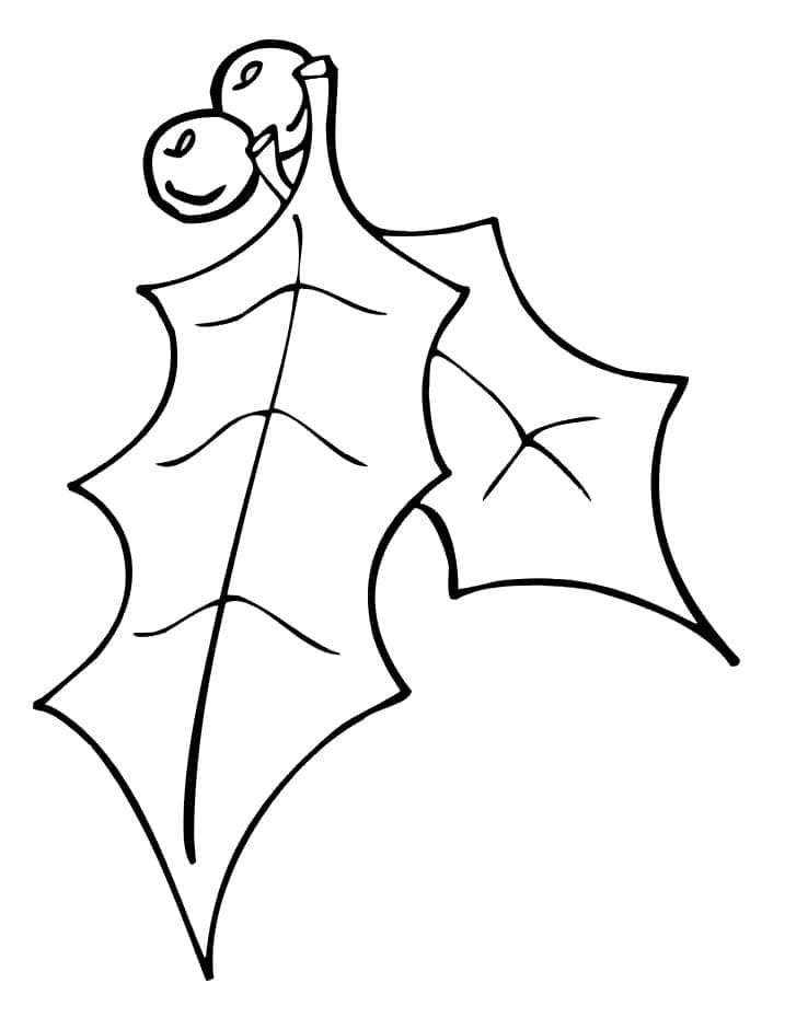 Christmas Holly For Kids coloring page