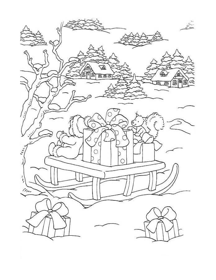 Christmas Presents Printable coloring page