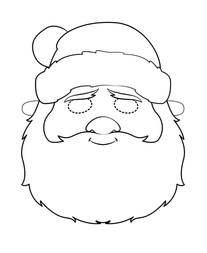 Christmas Santa Claus Mask coloring page - Download, Print or Color ...