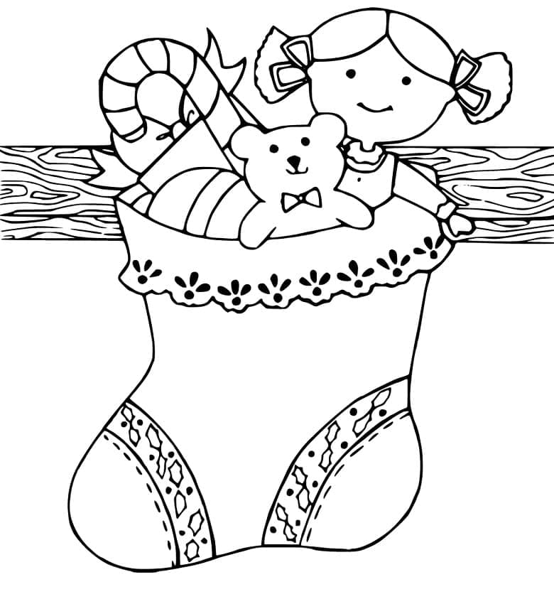 Christmas Stocking Printable For Kids coloring page