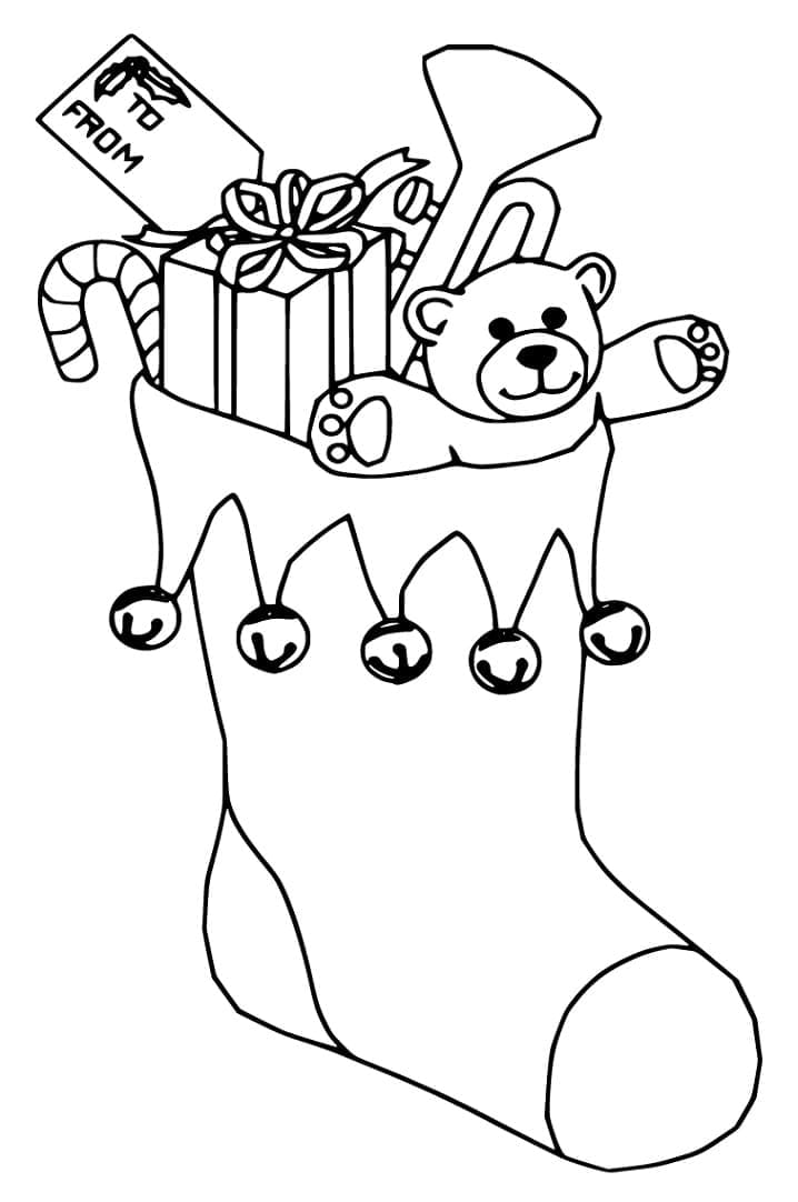 Christmas Stocking With Gifts coloring page