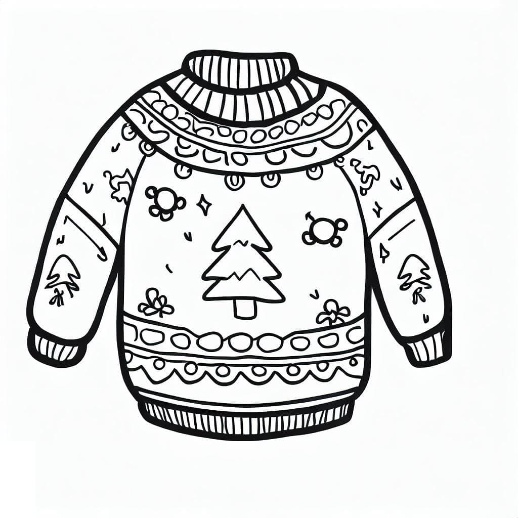 Christmas Sweater For Free coloring page - Download, Print or Color ...