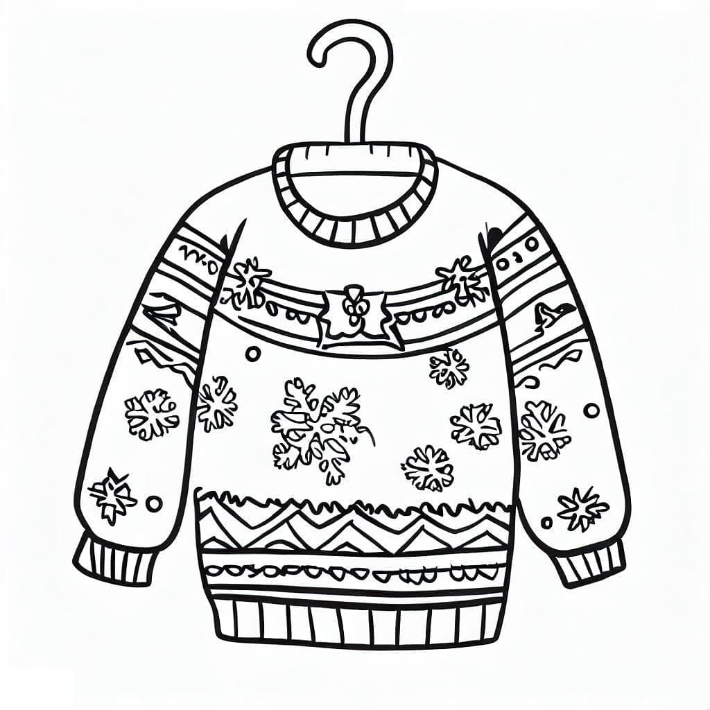 Christmas Sweater Free coloring page - Download, Print or Color Online ...