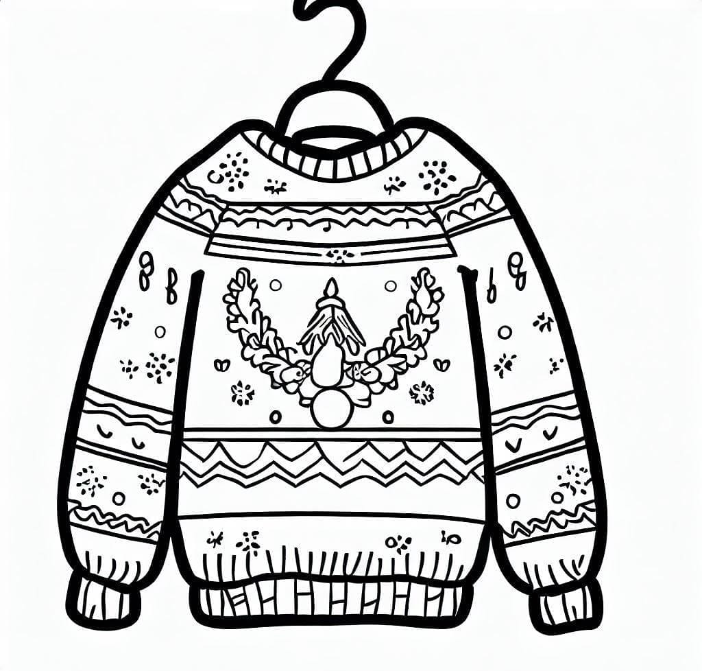 Christmas Sweater Free for Kids coloring page - Download, Print or ...