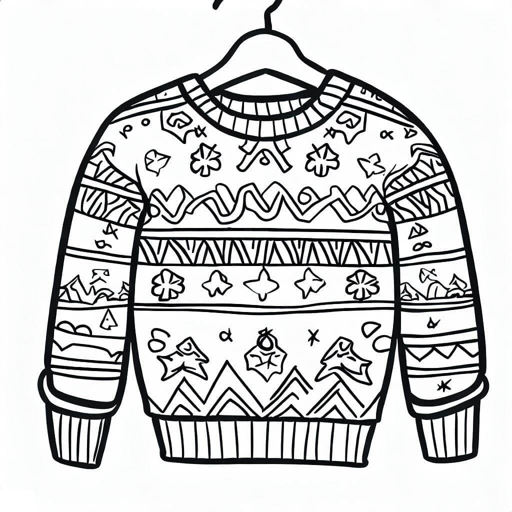 Christmas Sweater Image coloring page - Download, Print or Color Online ...
