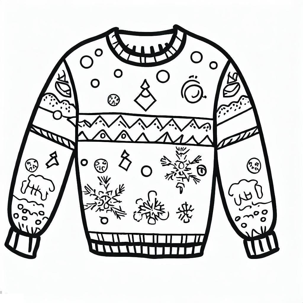 Christmas Sweater Printable For Kids coloring page - Download, Print or ...