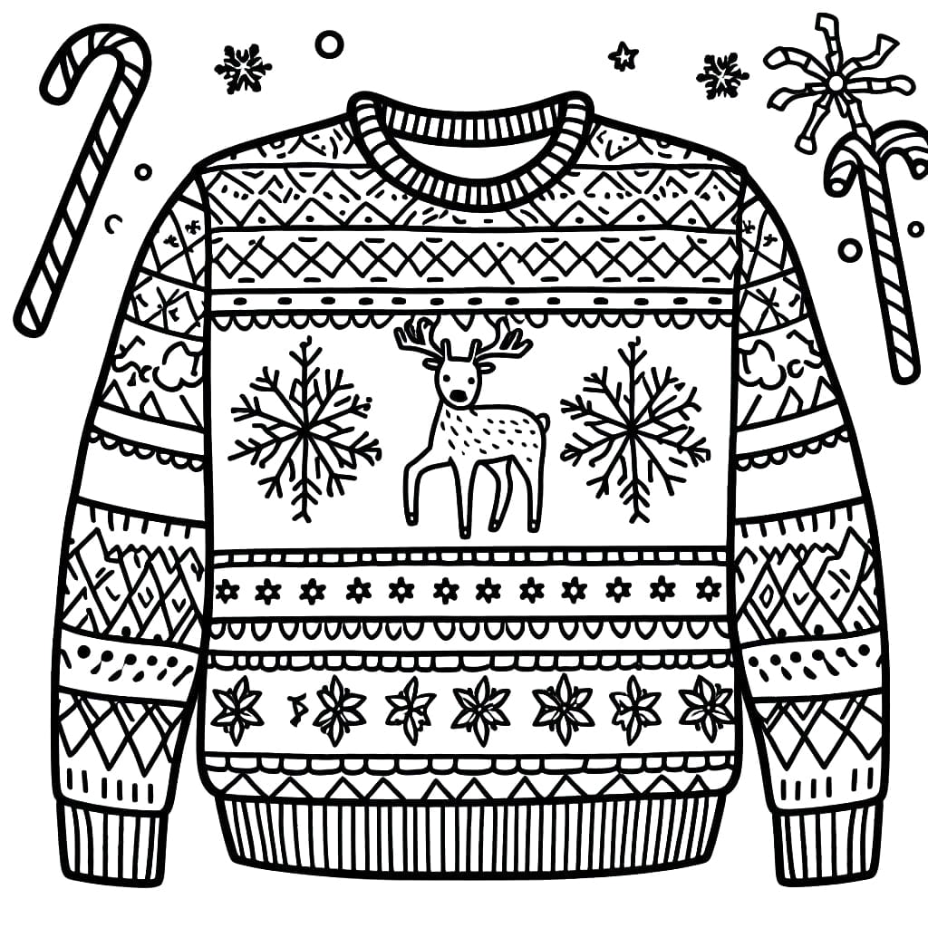 Christmas Sweater coloring pages - ColoringLib