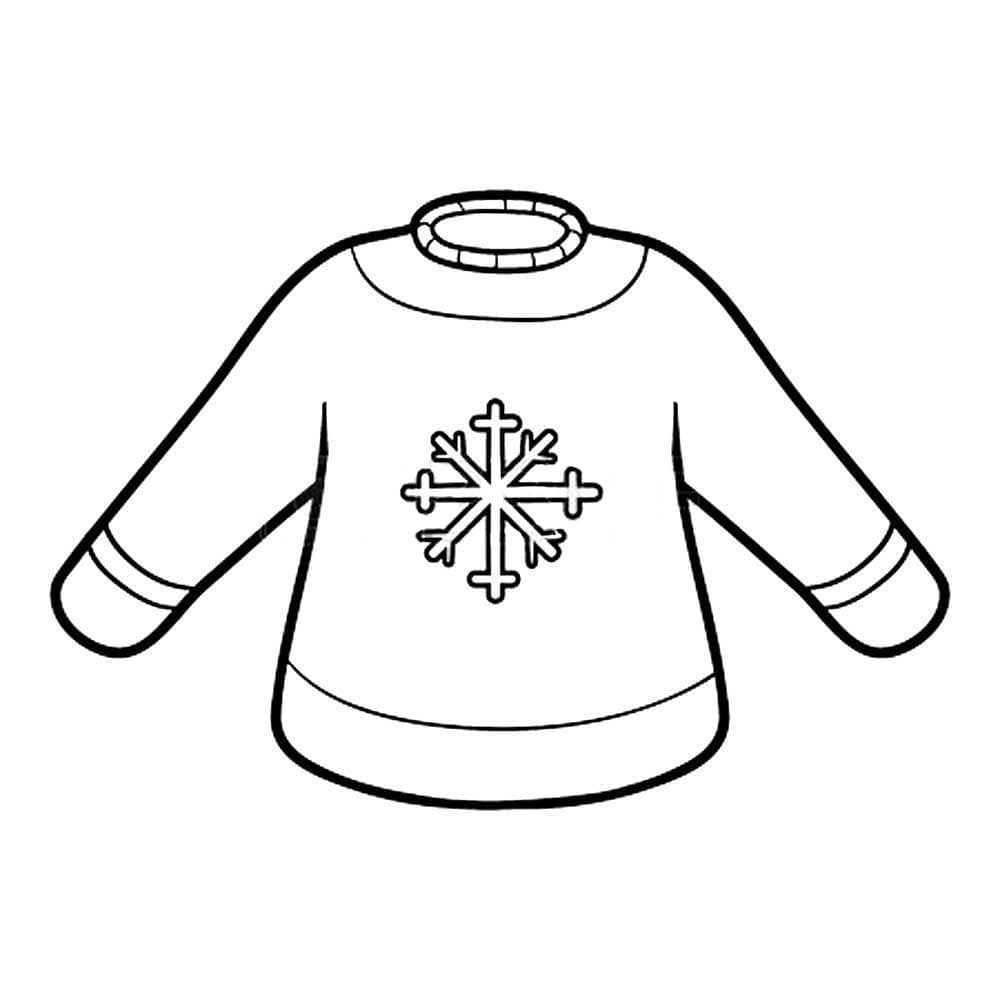 Christmas Sweater with Snowflake coloring page - Download, Print or ...