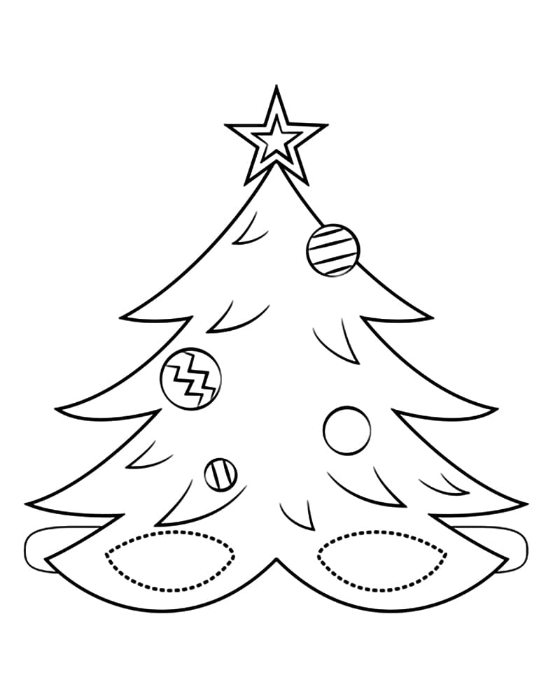 Christmas Tree Mask coloring page