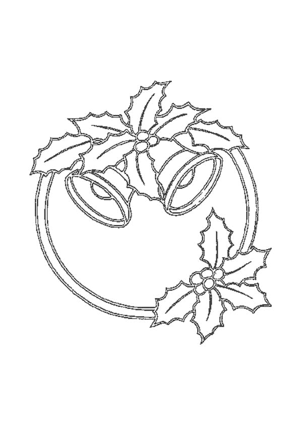 Christmas Wreath and Bells coloring page - Download, Print or Color ...