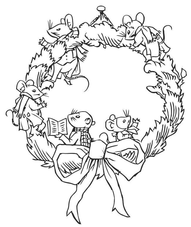 Christmas Wreath with Mice