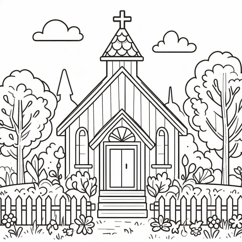 Church Free Printable coloring page - Download, Print or Color Online ...