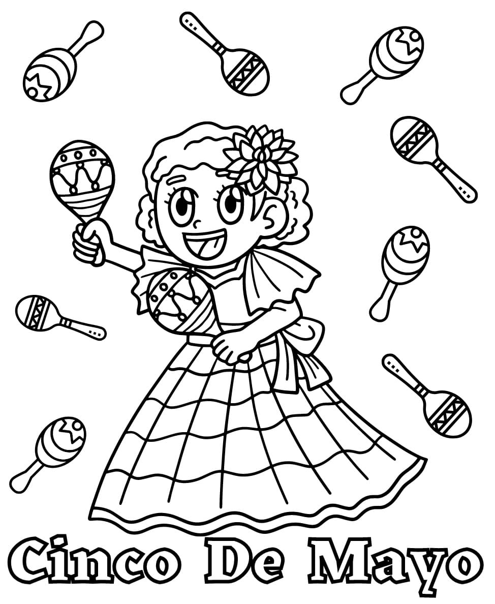 Cinco de Mayo Girl coloring page