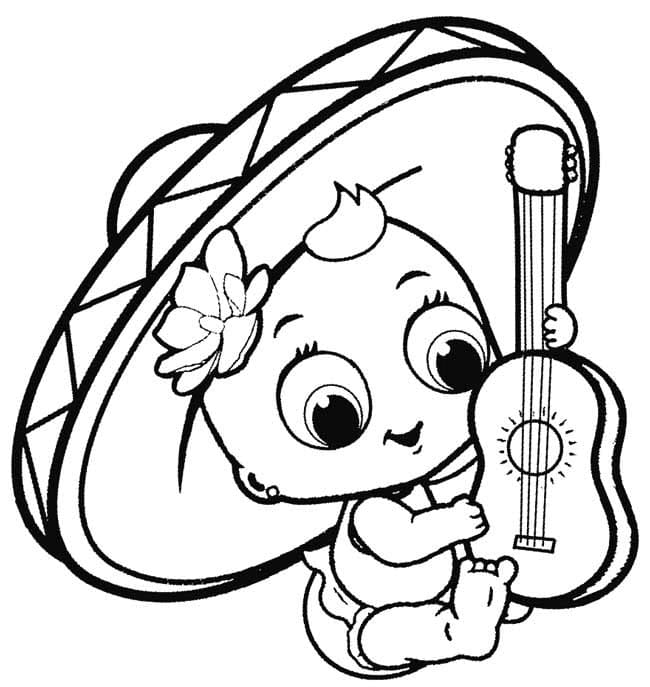 Cinco de Mayo Mexican Baby coloring page