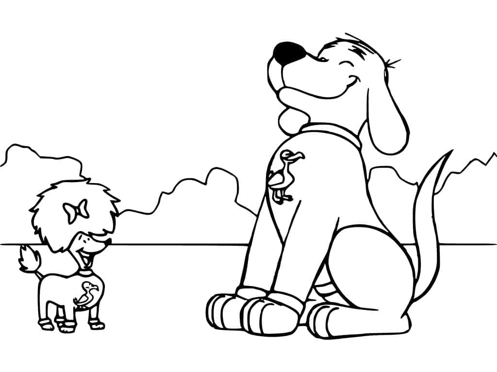 Cleo and Clifford coloring page - Download, Print or Color Online for Free
