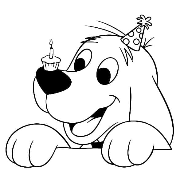 Clifford and Cupcake coloring page