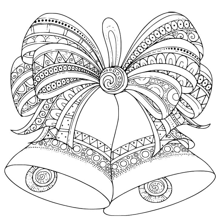 Complex Christmas Bells coloring page