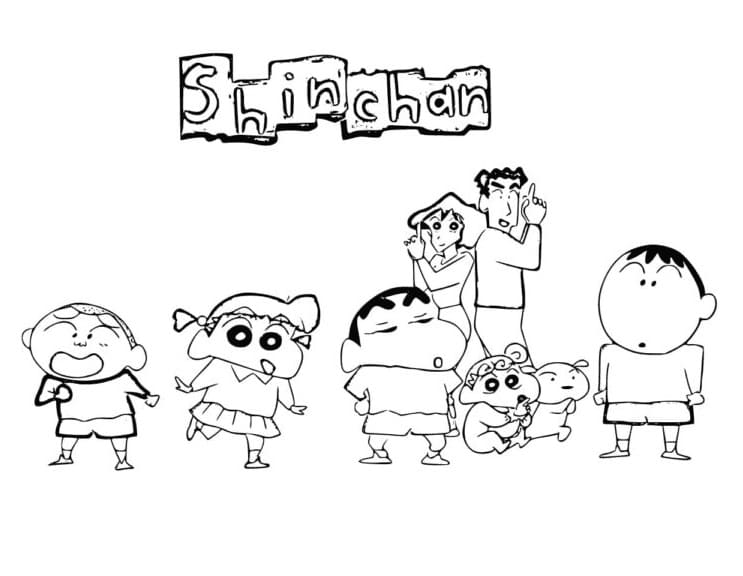 Crayon Shin-chan Characters coloring page - Download, Print or Color Online  for Free