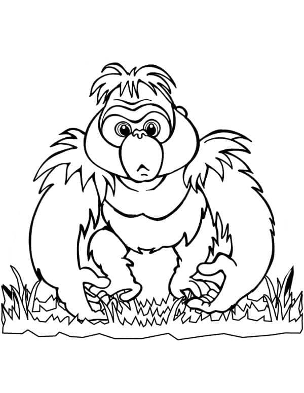 Curious Gorilla coloring page